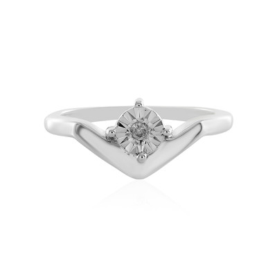 Zilveren ring met een I4 (J) Diamant