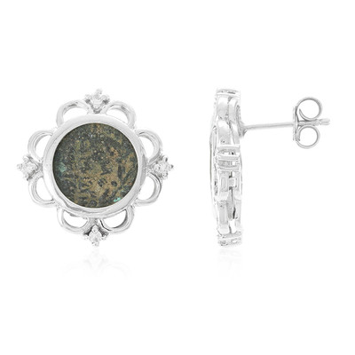 Zilveren oorbellen met antieke weduwe mijten