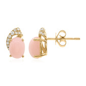 Gouden oorbellen met roze opalen