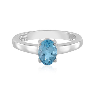 Zilveren ring met een Zwitsers-blauwe topaas
