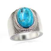 Zilveren ring met een Blauwe Kingman Mohave Turkoois (Faszination Türkis)
