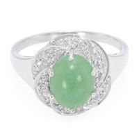 Zilveren ring met een Groene Aventurijn