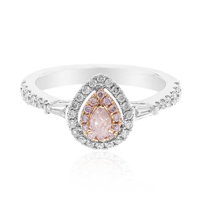 Gouden ring met een I1 Roze Diamant (CIRARI)