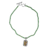 Zilveren halsketting met groene agaten (Dallas Prince Designs)