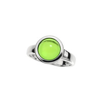 Zilveren ring met een Groene Colombiaanse Barnsteen