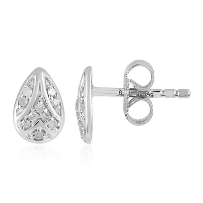 Zilveren oorbellen met I3 (I) Diamanten