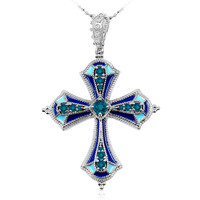 Zilveren halsketting met een Londen-blauwe topaas (Dallas Prince Designs)