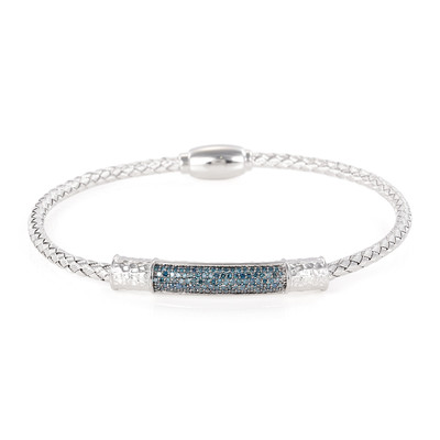 Zilveren armband met blauwe diamanten