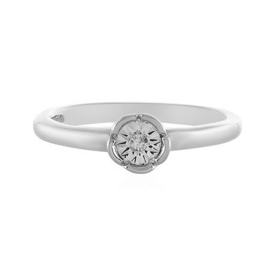 Zilveren ring met een I4 (J) Diamant