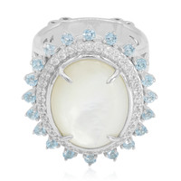 Zilveren ring met een parelmoer (Dallas Prince Designs)