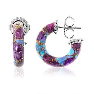 Zilveren oorbellen met Paarse Kingman Mohave Turkooisen (Dallas Prince Designs)