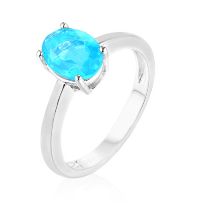 Zilveren ring met een Caribisch Blauwe opaal