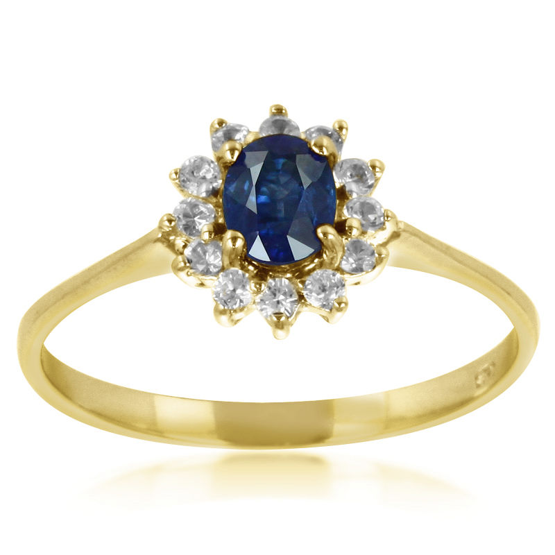 Nieuw Gouden ring met een blauwe saffier-3693JL | Juwelo sieraden RY-66
