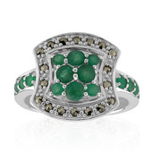 Zilveren ring met Zambia-smaragdstenen (Annette classic)