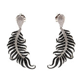 Zilveren oorbellen met zwarte spinelstenen (Dallas Prince Designs)