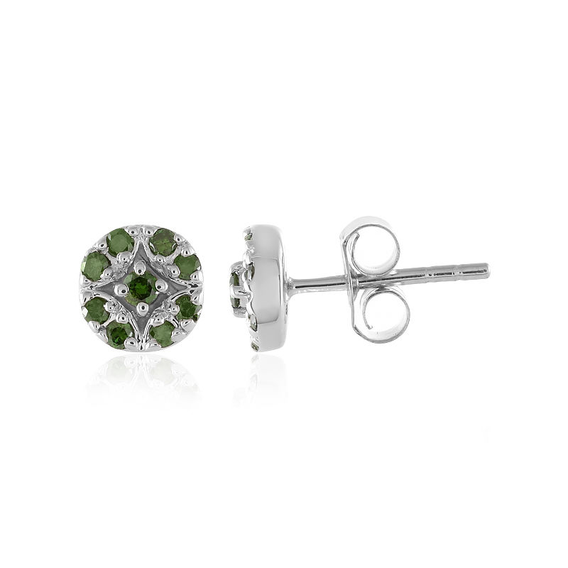 Zilveren oorbellen met I3 Groene sieraden