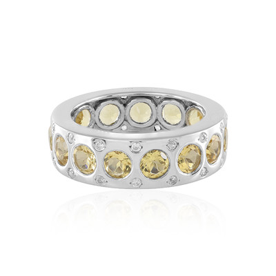 Zilveren ring met gele berillstenen (de Melo)