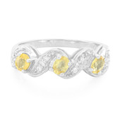 Zilveren ring met gele saffieren