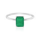 Platina ring met een Braziliaanse smaragd