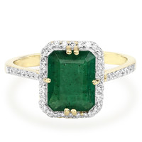 Gouden ring met een Bahia-smaragd