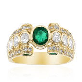 Gouden ring met een AAA Zambia smaragd (Estée Collection)