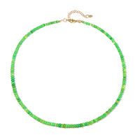Zilveren halsketting met groene opalen