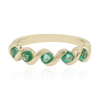 Gouden ring met Zambia-smaragdstenen