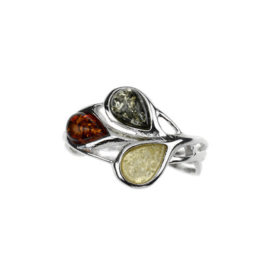 Zilveren ring met Baltische barnsteen (dagen)