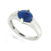 Zilveren ring met een Neonblauwe Opaal