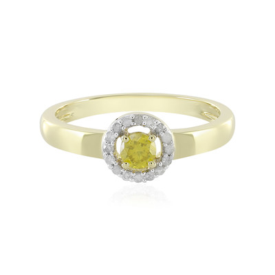 Gouden ring met een I4 Gele Diamant