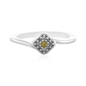 Zilveren ring met een I2 Gele Diamant