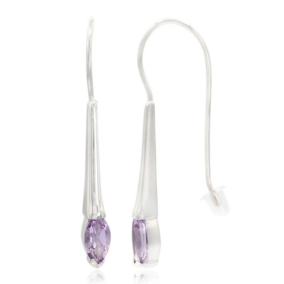 Zilveren oorbellen met lavendel amethisten