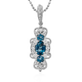Zilveren halsketting met een Londen-blauwe topaas (Dallas Prince Designs)