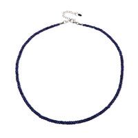 Zilveren halsketting met Blauwe Bemainty Saffieren