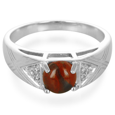 Zilveren ring met een rode jaspis