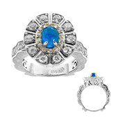 Zilveren ring met een neon blauwe apatiet (Dallas Prince Designs)