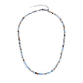 Zilveren halsketting met blauwe aragonieten