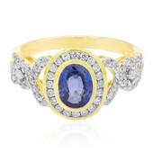 Gouden ring met een Blauwe Ceylon saffier (Annette)