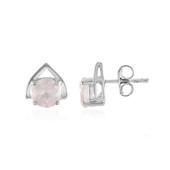 Zilveren oorbellen met rozen kwartskristallen