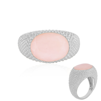 Zilveren ring met een roze opaal (de Melo)