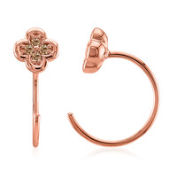 Zilveren oorbellen met SI1 Argyle Rose De France Diamanten