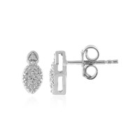 Zilveren oorbellen met I1 (I) Diamanten
