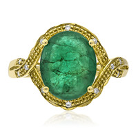Gouden ring met een Zambia-smaragd (AMAYANI)