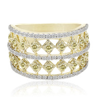 Gouden ring met kanarie gele Diamanten SI