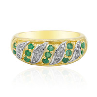Zilveren ring met Braziliaanse smaragden