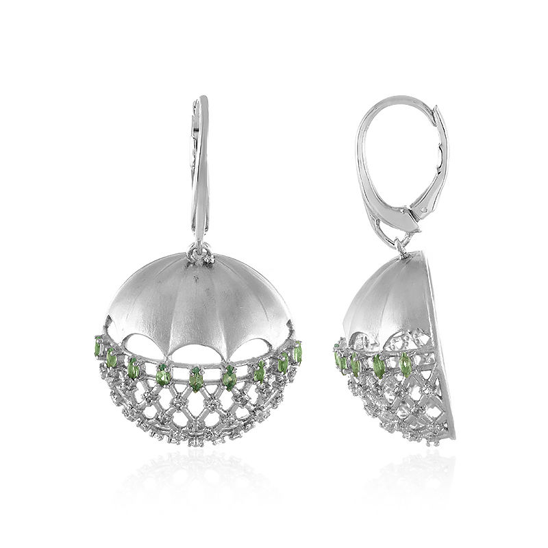 hack partij Normalisatie Zilveren oorbellen met alexandrieten (SAELOCANA)-7003ME | Juwelo sieraden