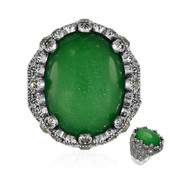 Zilveren ring met een groene agaat (Annette classic)
