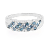 Zilveren ring met Koningsblauwe diamanten (Cavill)