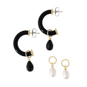 Zilveren oorbellen met zwarte onyxen (Dallas Prince Designs)