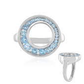Zilveren ring met een Zwitsers-blauwe topaas (MONOSONO COLLECTION)